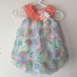 Little Las Pastel Floral Circle Ruffle Romper